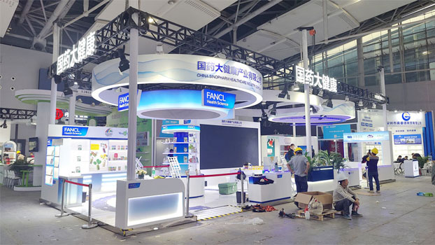 國藥大健康展覽展臺搭建現(xiàn)場